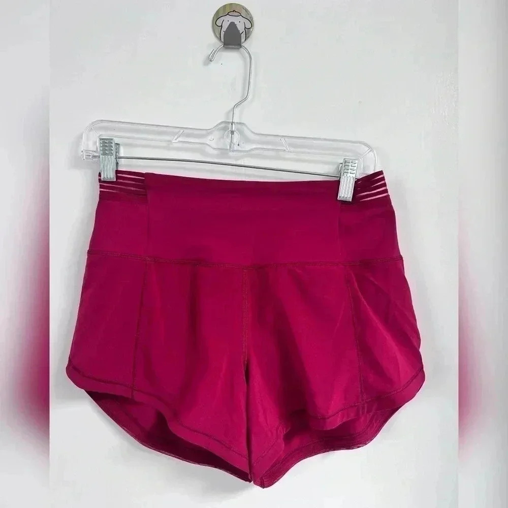 LULULEMON Before Dawn High Rise Star Ruby Shorts 4” LIKE NEW - Picture 1 of 2
